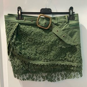 Steampunk ‘belt,’ adjustable 2XL.  Olive green.